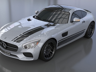 Mercedes-Benz sports car AMG GT Coupe luxury car super running low face number low model simple model game sub-era film and television level super realistic 3d model