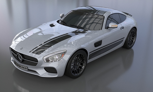 Mercedes-Benz sports car AMG GT Coupe luxury car super running low face number low model simple model game sub-era film and television level super realistic 3d model