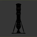Sturdy Black Military Weapon with Tripod Stand and Cylindrical Body Design