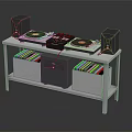 High Quality Commercial DJ Equipment With Dual Turntables Mixer Speakers Vinyl Storage And Metal Stand