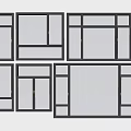 Various Window Frame Designs With Different Panel Configurations And Styles 3d model