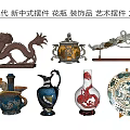 Modern New Chinese Style Decorative Ornament Set With Dragon Vases And Artistic Decorations