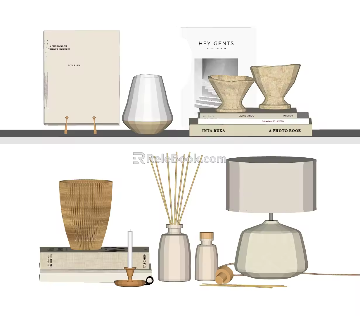 Modern Ornaments Combination Decorations Ornaments Table Lamp Aromatherapy 3d model