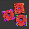 Colorful Gift Boxes With Red Bows And Star Geometric Patterns For Daily Use 3d model
