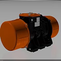 Orange And Black Industrial Vibrating Motor With Metal Housing And Mounting Parts