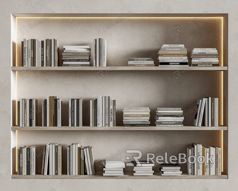 Book Ornaments Bookshelf model