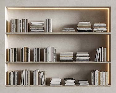 Book Ornaments Bookshelf 3d model