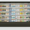 Refrigerated Display Shelf with Multiple Shelves for Various Beverages and Dairy Products