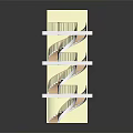 Detailed Spiral Staircase Model With Multi Level Platforms Wooden Steps White Railings And Yellow Walls