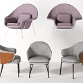 Modern Single Sofa Designs in Purple Gray and Brown with Sleek Metal Legs