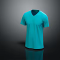 Turquoise V neck Short Sleeve Plain T shirt for Casual Wear Design