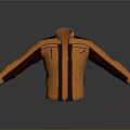 Orange And Brown Casual Jacket With Front Zipper And Long Sleeves Design