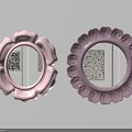 Decorative Round Petal Shaped Pink And Purple Mirrors On Wall
