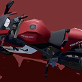 Red Sporty Motorcycle with Bright Headlight Black Seat Yellow Forks and NERODIN Logo