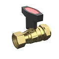 Brass Ball Valve With Black Handle And Red Indicator For Plumbing Applications