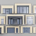 Various Architectural Door Entryway Designs With Glass Panels And Beige Frames