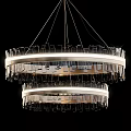 Modern Crystal Chandeliers With Geometric Frames And Hanging Crystal Elements 3d model