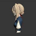 Game and Movie Character With Blonde Hair Green Eyes Blue Outfit And Bust Sculpture