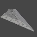 Epic Game Movie Character Large Spaceship 3D Model With Detailed Surface And Command Tower