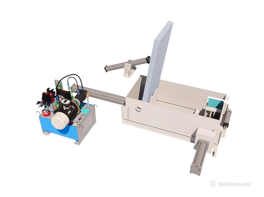 High Precision Automated Industrial Equipment Featuring Mechanical Arm Control Panel And Conveyor Parts 3d model 