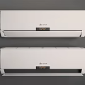 Two White Midea Wall Mounted Air Conditioners With Temperature