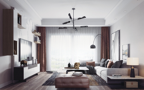 modern living room 3d model