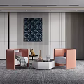 Modern leisure sofa combination shaped sofa coffee table combination 3d model