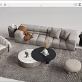 Modern sofa coffee table combination 3d model