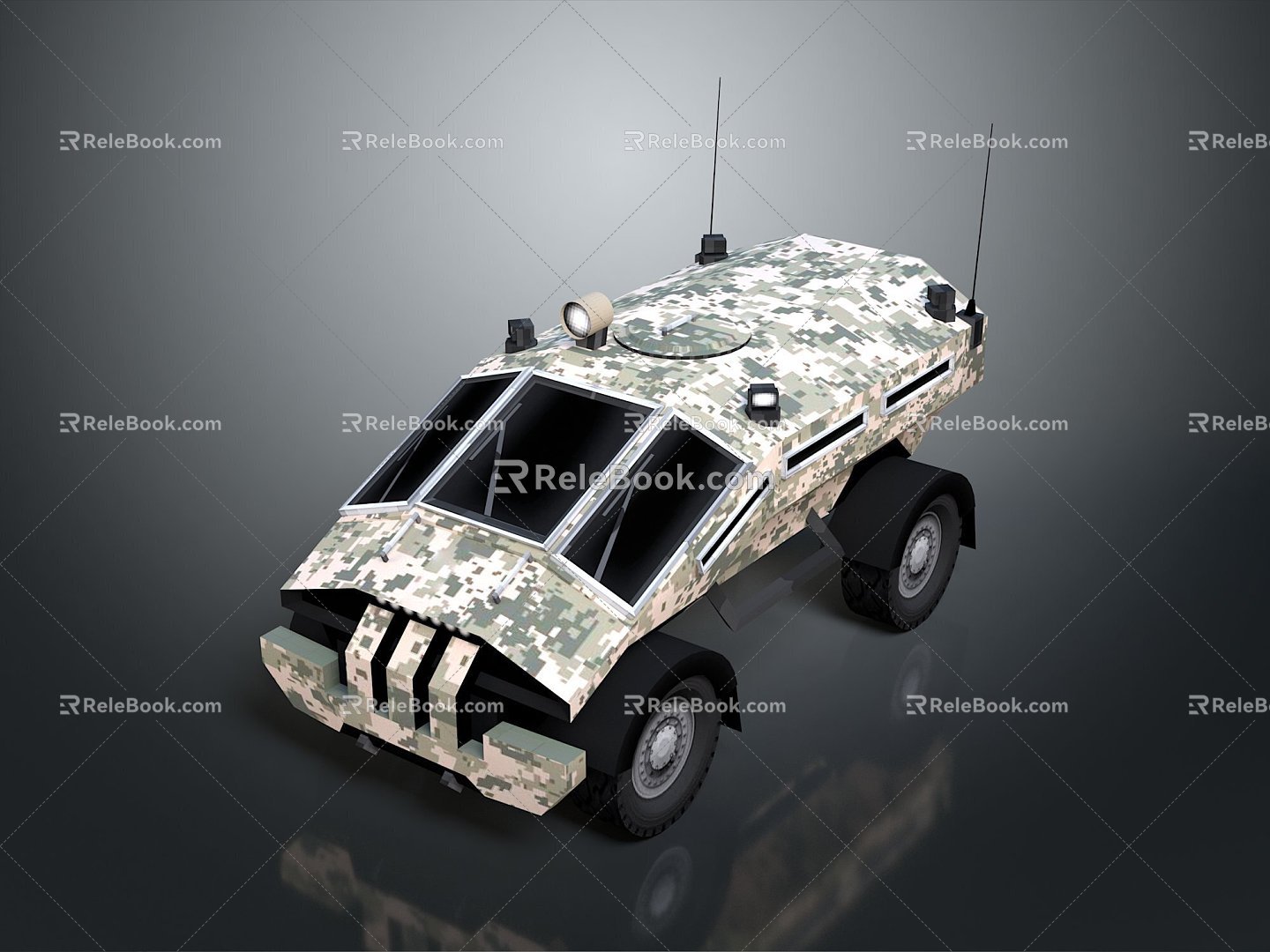 Bulletproof Car Armed Jeep Armed Car Armed Bulletproof Car Military Jeep Off-road Jeep Humvee 3d model