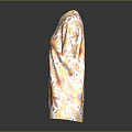 Floral Printed White T-shirt With Yellow Orange Sunflower Leaf Patterns