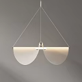 Modern White Curved Panel Chandelier With Sleek Metal Frame And Hanging Design