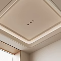 Modern Ceiling Design With Square Panel Recessed Lights And LED Edge Lighting 3d model
