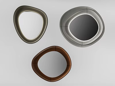 Modern Decorative Mirrors with Unique Shapes and Colored Frames for Contemporary Home Interiors 3d model