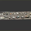 Rustic Wooden Display Tray with Various Colored Stones and Natural Minerals