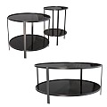 Black round coffee table side round table 3d model