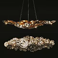 Modern Luxury Metal Petal Chandelier Hanging Living Room Decorative Lighting Fixture