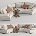 Modern Multiplayer Sofa Multiplayer Curved Sofa 3d model