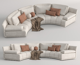 Modern Multiplayer Sofa Multiplayer Curved Sofa 3d model