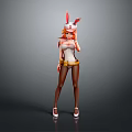 Game Character In Bunny Nurse Outfit With Red Cross Hat