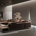 Modern Living Room Interior Design With Sofa Coffee Table Rug And Pendant Light