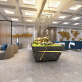 Modern airport lounges 3d model