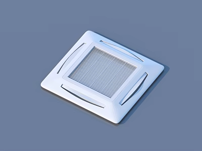 White Square Ventilation Grille With Grid Pattern And Decorative Edges 3d model