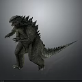 Godzilla Monster 3D Model With Spiked Back Sharp Claws And Standing Posture 3d model