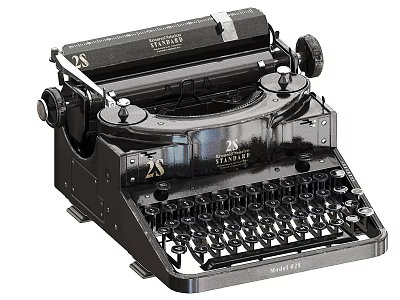 Vintage Victor Mechanical Office Typewriter Black Classic Retro Design 3d model