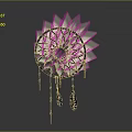 Hanging Decorative Dreamcatcher with Round Design and Illuminated Feathers for Home Decor