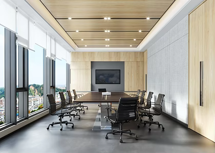 Modern Meeting Room Meeting Table and Chair 3d model