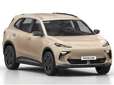 Beige Modern SUV Featuring Sleek Body Design Black Wheels And Front Fascia 3d model