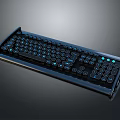 Modern Backlit Keyboard with Blue LED Illumination and Extra Function Keys Design 3d model