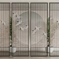 New Chinese-style Screen Partition Metal Rotating Screen Partition 3d model