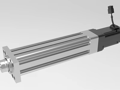 Industrial Linear Actuator With Silver Metal Cylinder And Electrically Driven Piston Rod 3d model